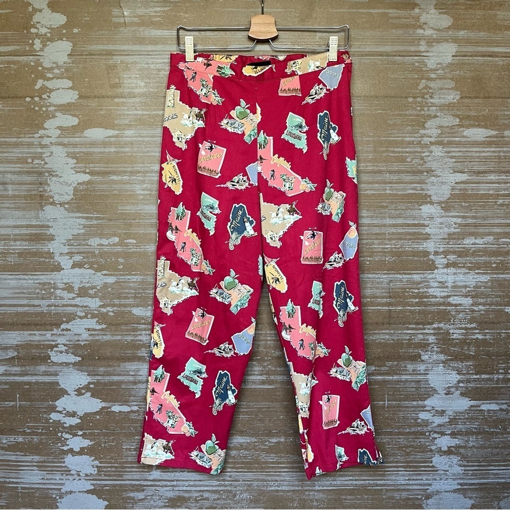Roughrider VINTAGE State Pattern Pants Texas Western Rodeo Boho NFR Womens 10